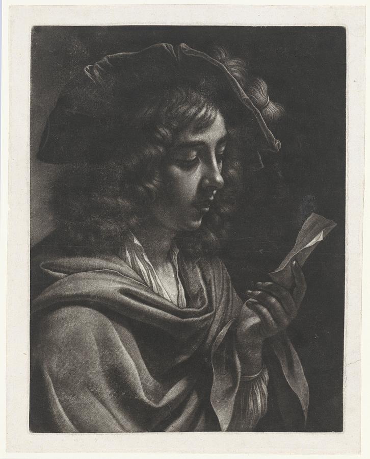Boy Reading a Letter, Wallerant Vaillant, 1658 Painting by MotionAge Designs