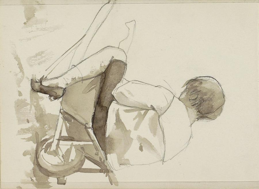 Boy Sitting In A Wheelbarrow, Bramine Hubrecht Painting