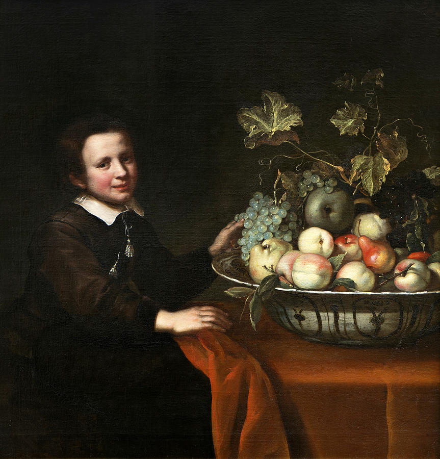 Boy with a Bowl of Fruit Painting by Anonymous