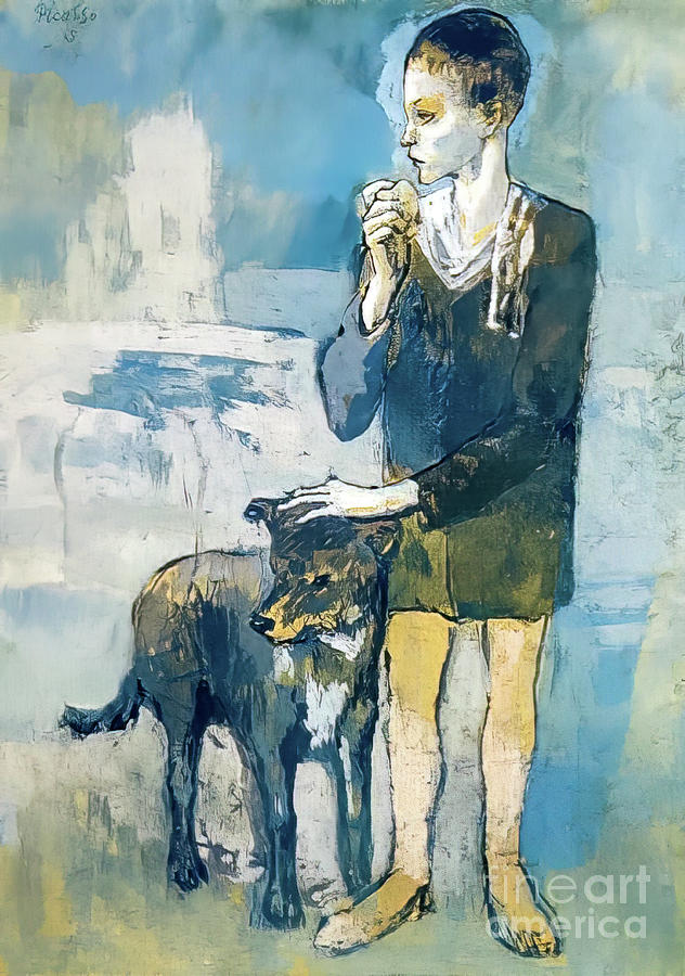 Boy With a Dog by Pablo Picasso 1905 Painting by Pablo Picasso