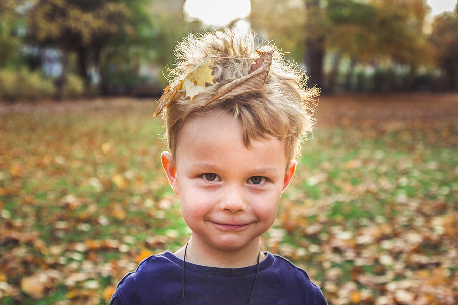 Boy With Leaves In Hair Photograph by Dm909