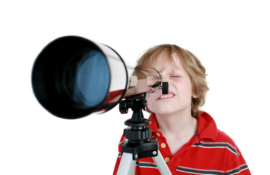 Boy With Telescope Photograph by Huronphoto