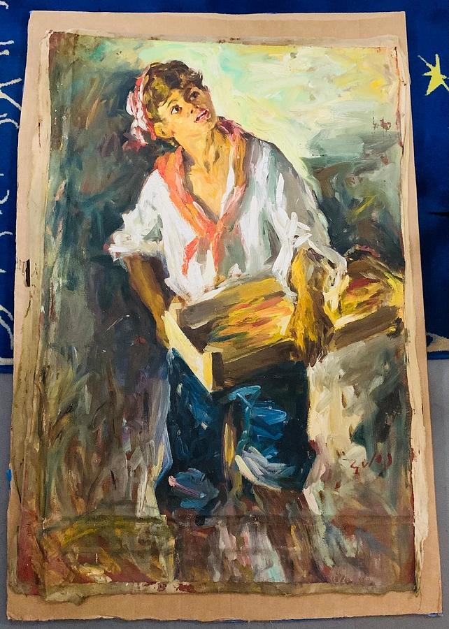 Boy with Tray Painting by Zulos