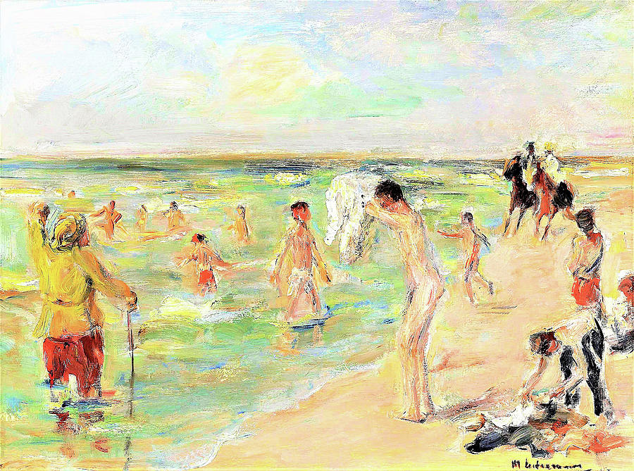 Max Liebermann Painting - Boys bathing, boys in Zandvoort - Digital Remastered Edition by Max Liebermann