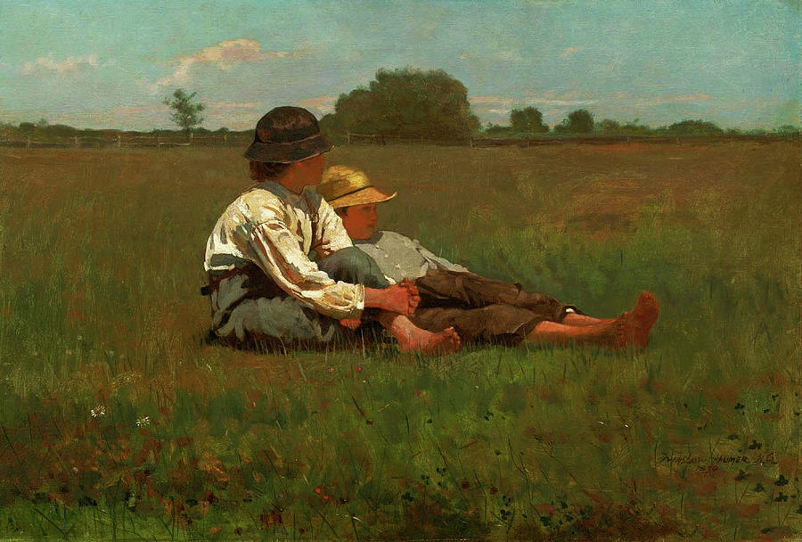 Boys in a Pasture by Winslow Homer 1874 Painting by Movie Poster Prints