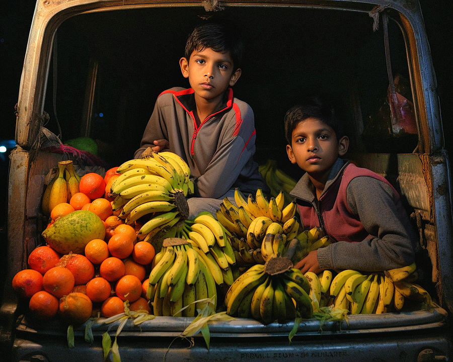 Boys in Fruit Truck 2 Digital Art by Craig Boehman