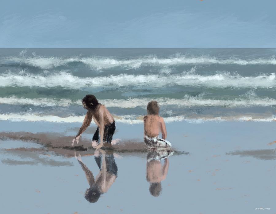 Boys In The Sand Digital Art by Larry Whitler