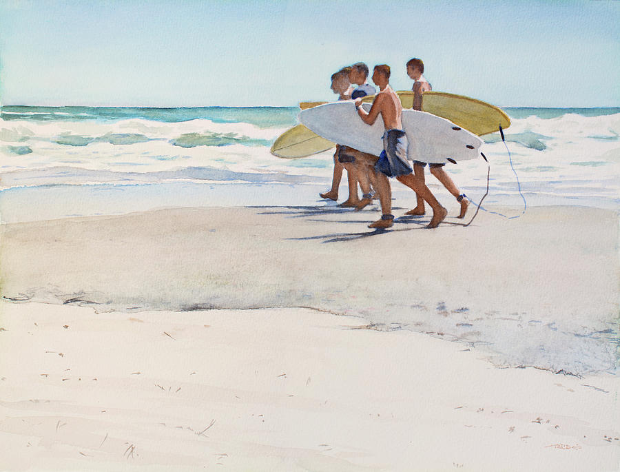 Beach Painting - Boys Of Summer by Christopher Reid Beach Painting - Boys Of Summer by Christopher Reid