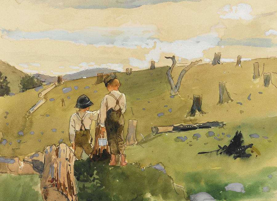 Boys on a Hillside by Winslow Homer 1879 Painting by Movie Poster Prints