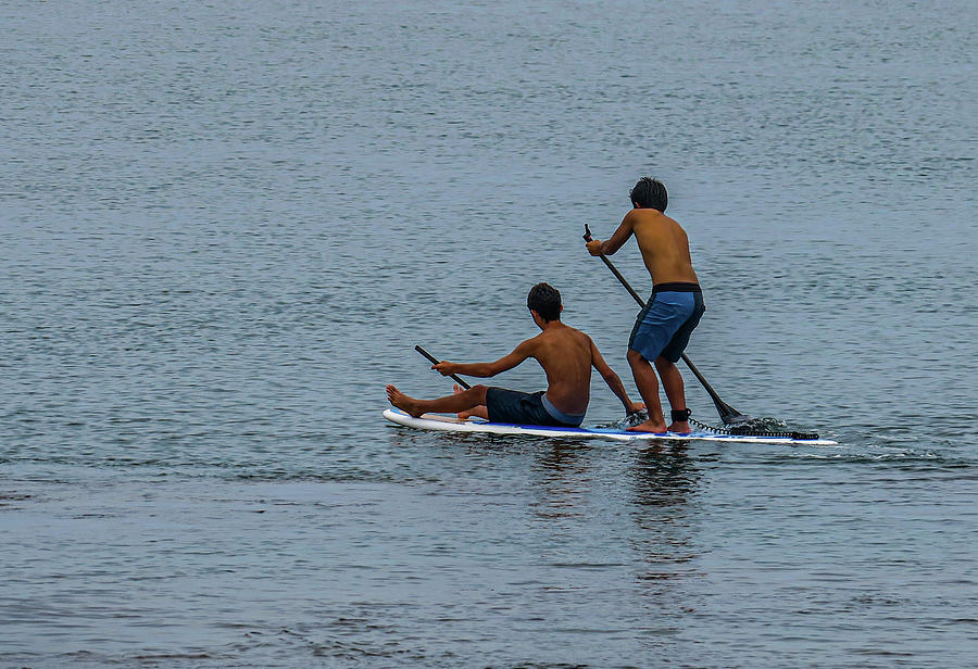 Boys on Paddle Board Photograph by Julie A Murray - Fine Art America