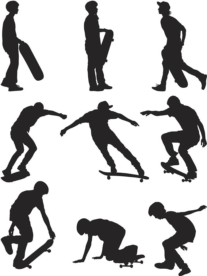 Boys skateboarding Drawing by 4x6