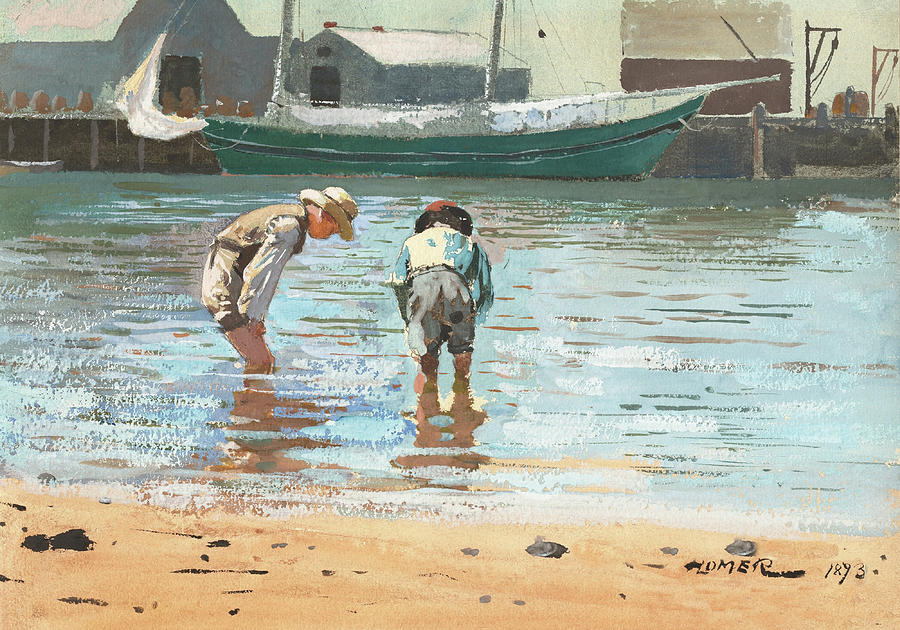 Boys Wading by Winslow Homer 1873  Painting by Movie Poster Prints