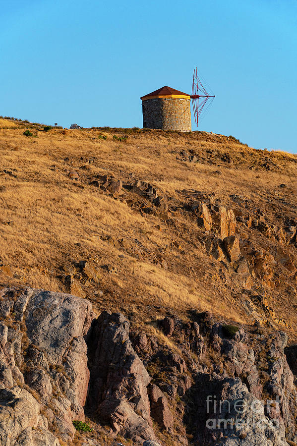 Bozcaada Windmill at Sunrise Photograph by Bob Phillips