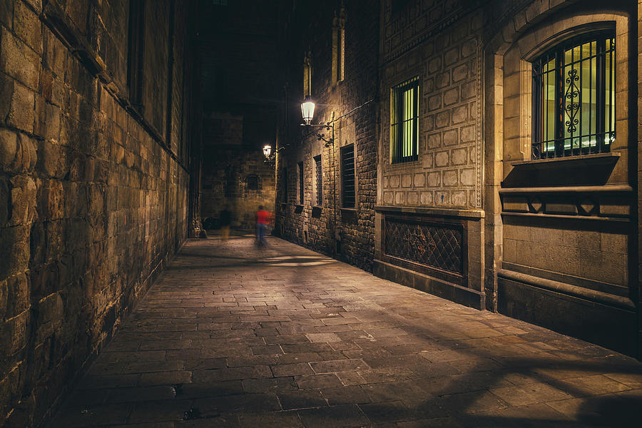Barcelona Gothic Quarter By Night Photograph by Artur Bogacki