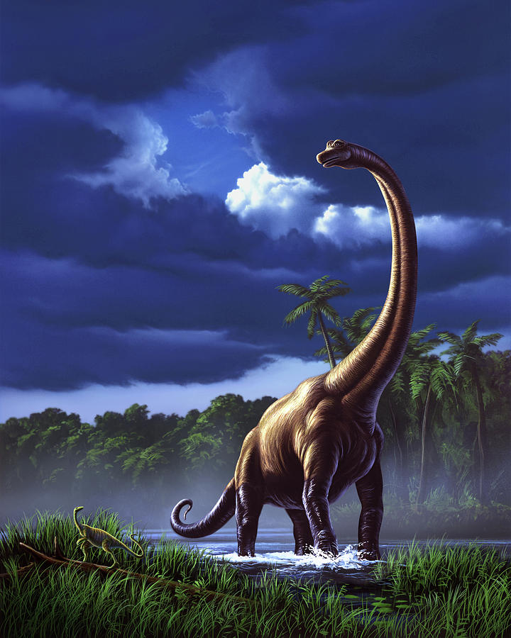 Jurassic Park Painting - Brachiosaurus by Jerry LoFaro