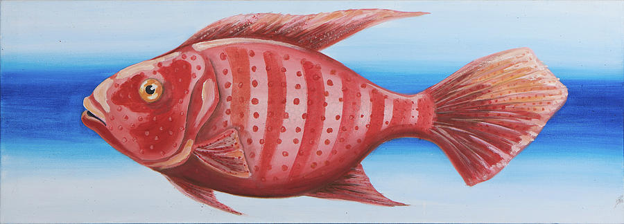 Red Fish Painting by Britta Burmehl
