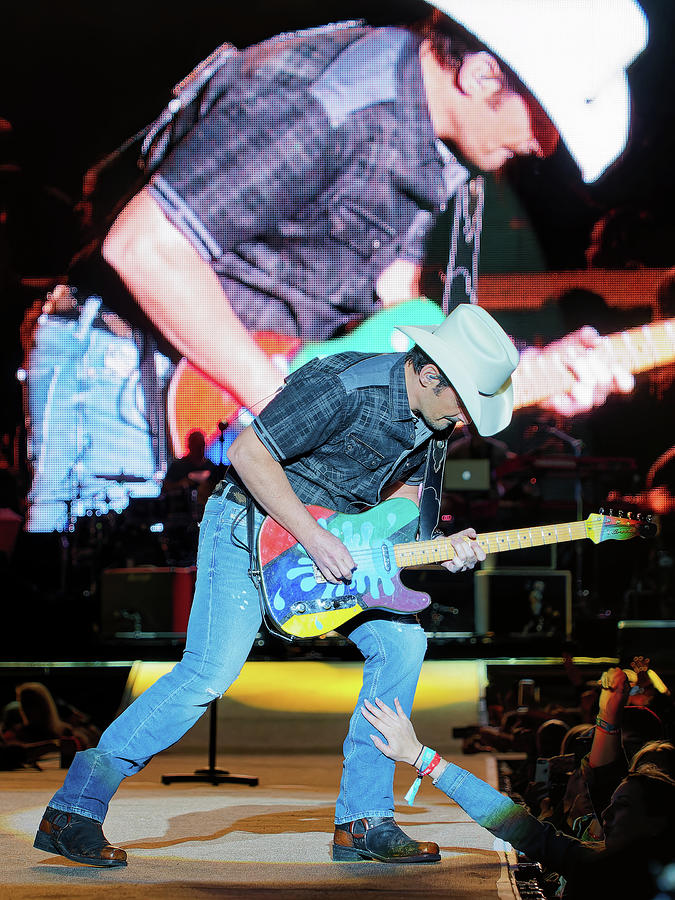 Brad Paisley in Concert Photograph by Ron Dubin