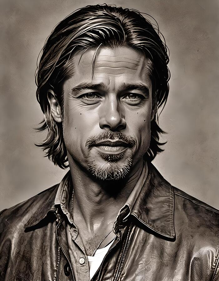 Brad Pitt #1 Painting by CIKA Gallery - Fine Art America