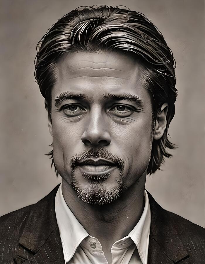 Brad Pitt #2 Painting by CIKA Gallery - Fine Art America