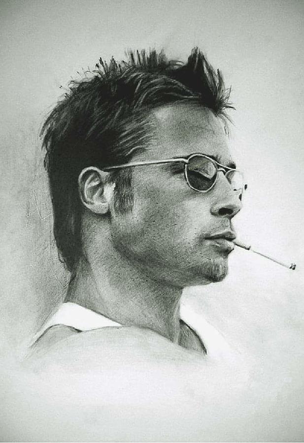 Heres my new drawing of Brad Pitt  Ive drawn Brad many times as I like  to use his face as an example of the ideal male face but ive  Instagram