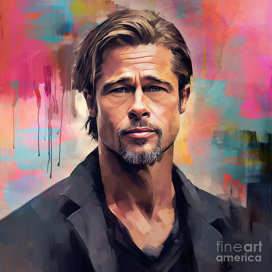 Brad Pitt Painting by Mark Ashkenazi - Fine Art America