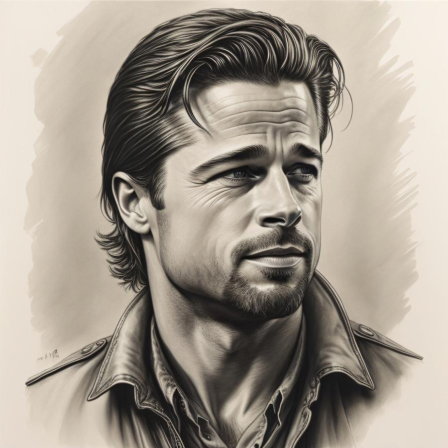 Brad Pitt Sketch Drawing by Bob Smerecki - Fine Art America