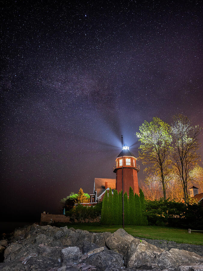 Night At Braddock Point Lighthouse Photograph by Mark Papke