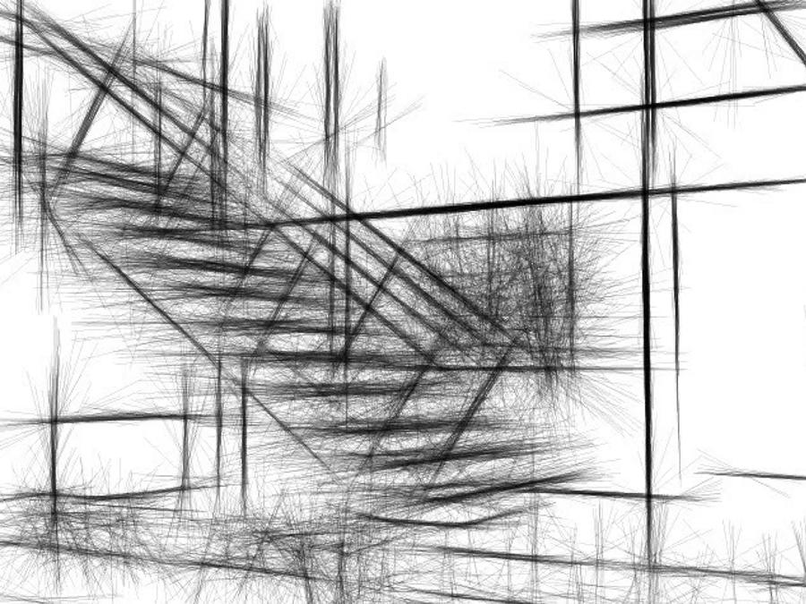 Brady Bunch Stairway Abstract Lines Digital Art by James Barnes