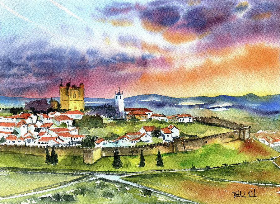 Braganca Medieval Town in Portugal Painting by Dora Hathazi Mendes