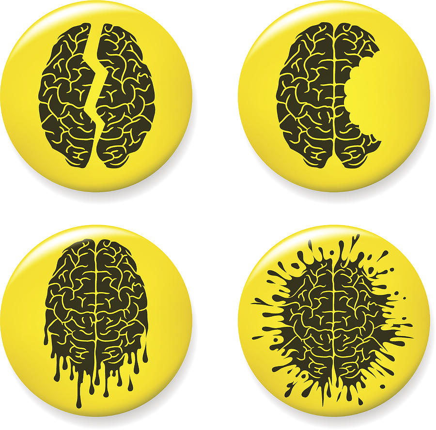 Brain damage pins Drawing by T-Immagini