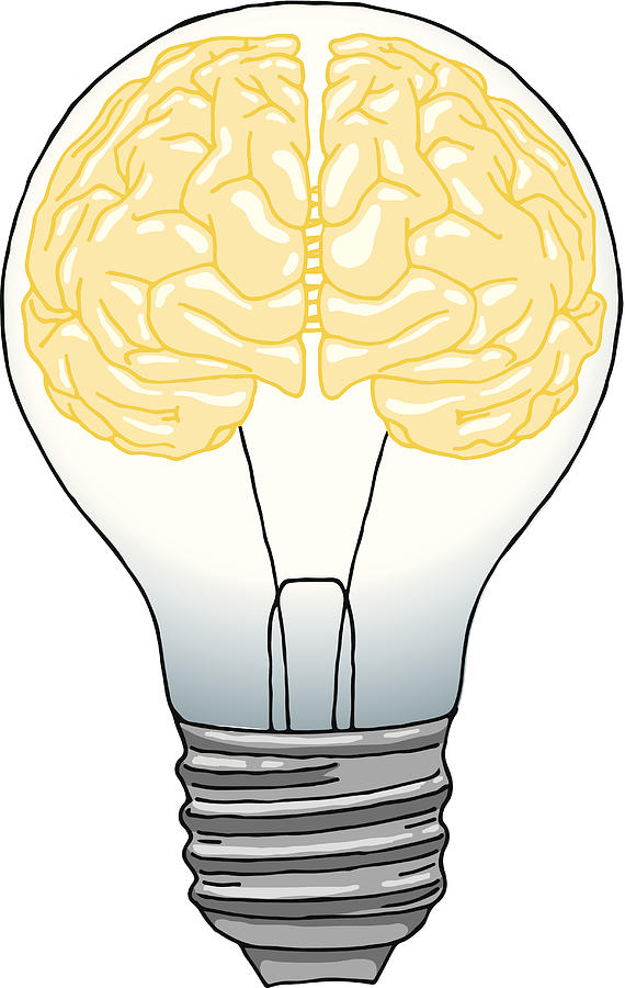 Brain light bulb Drawing by Saemilee