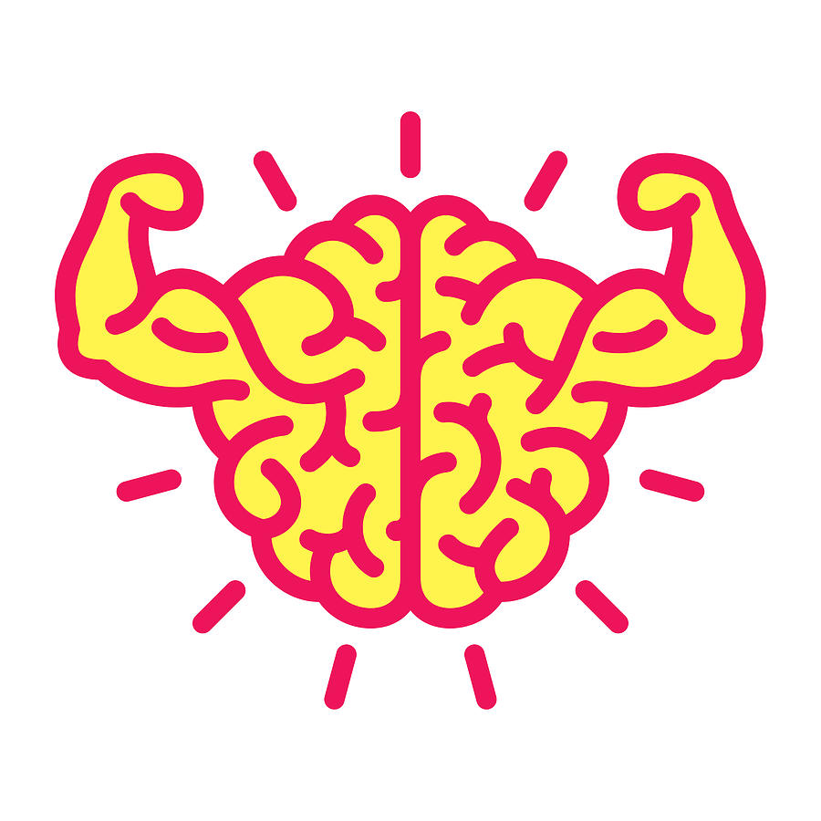 Brain power icon Drawing by Steppeua