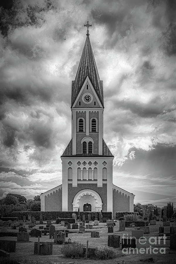 Brakne Hoby Church Mono Edit Photograph