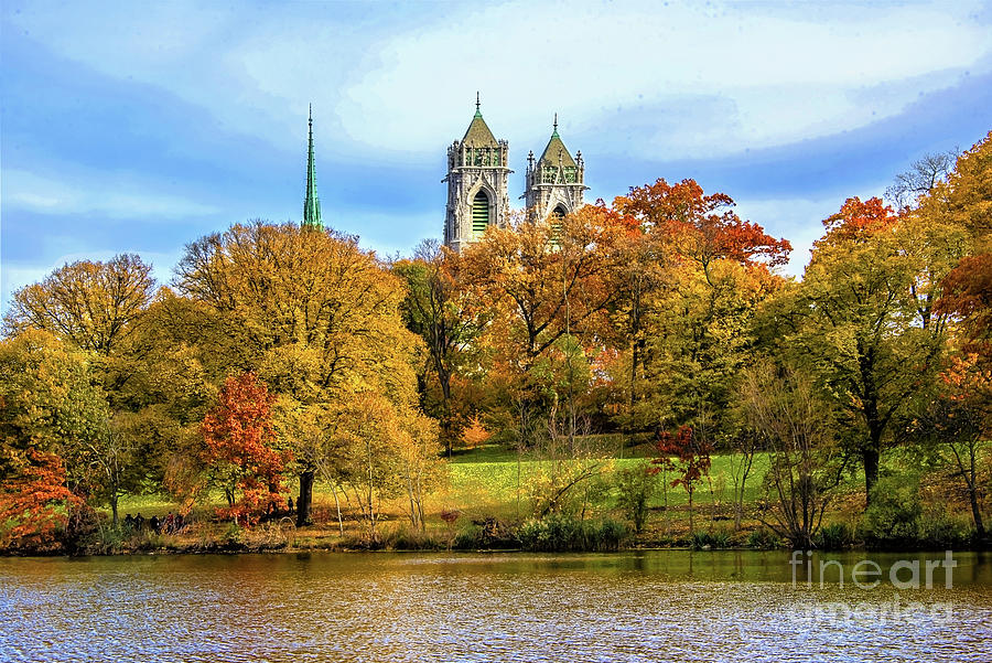Branch Brook Park Lake And Cathedral In Autumn Photograph