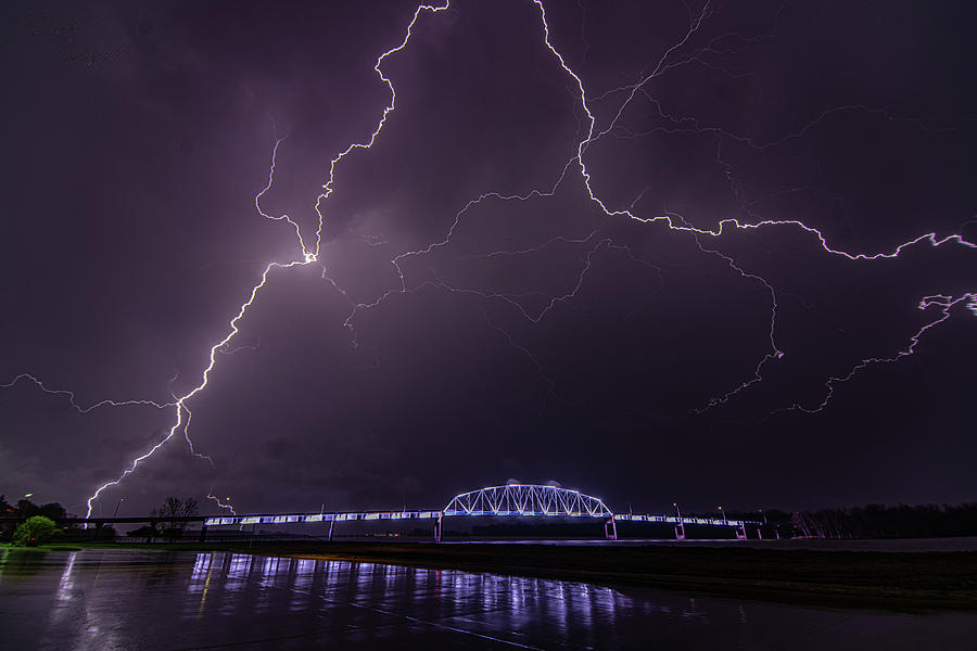 Branched Lightning Bridge Photograph by Paul Brooks