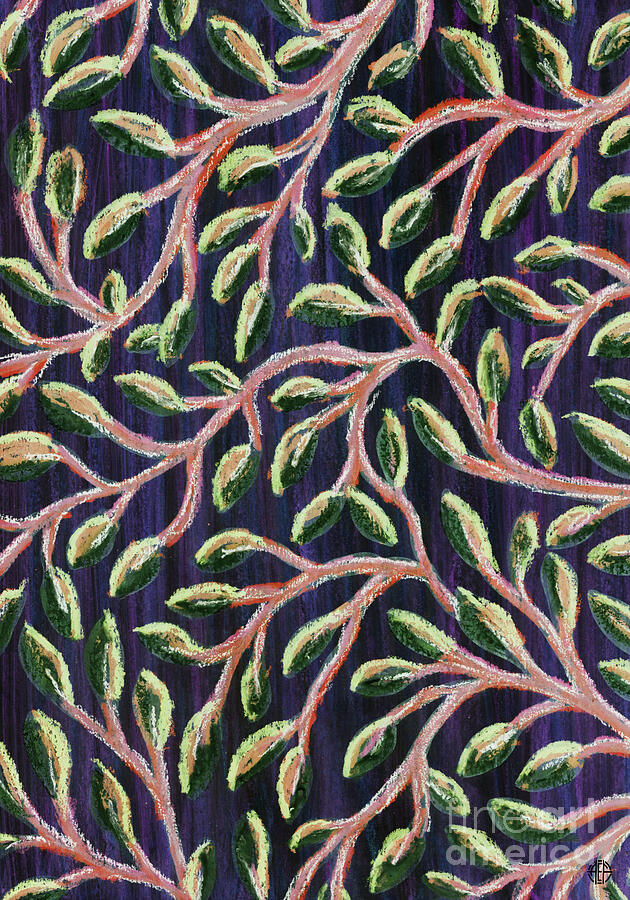 Branching Budlings At Night Painting by Amy E Fraser