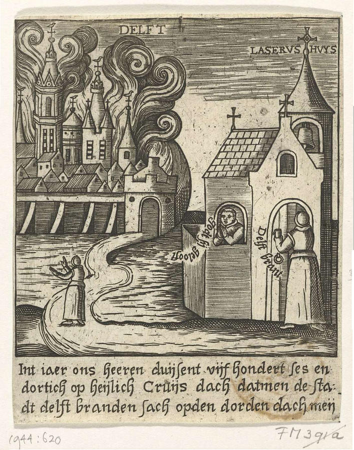 Brand Te Delft 1536 Anoniem 1536  1599 Painting