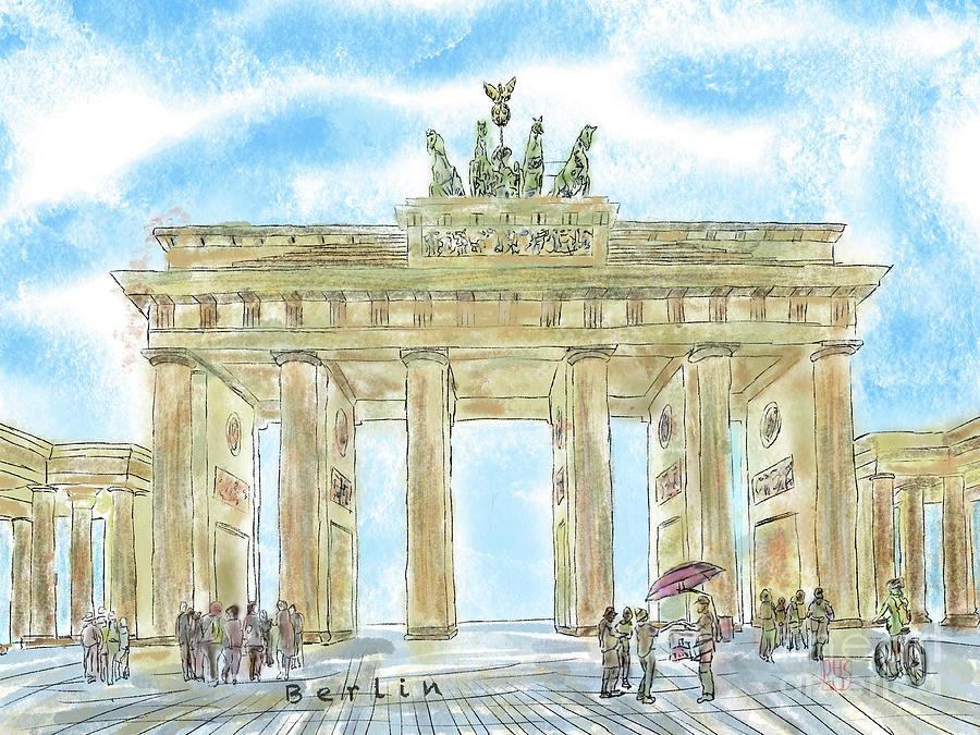 Brandenburg Gate, Berlin, Germany Painting by Horst Rosenberger