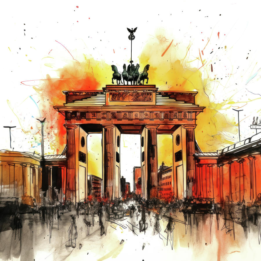 Brandenburg Gate Illustration Digital Art by Imagine ART