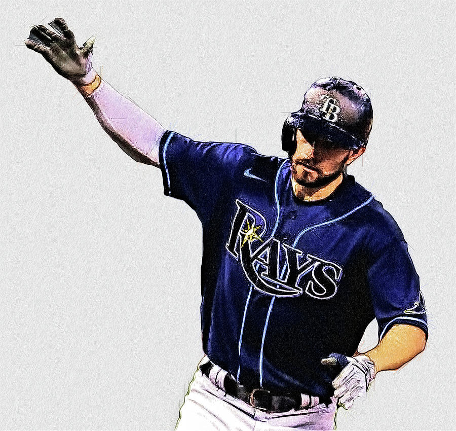 Brandon Lowe - 2B - Tampa Bay Rays Digital Art by Bob Smerecki