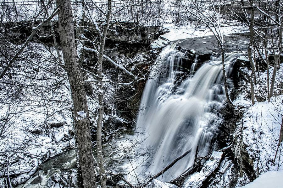 Brandywine Falls in the Winter Photograph by Brad Nellis