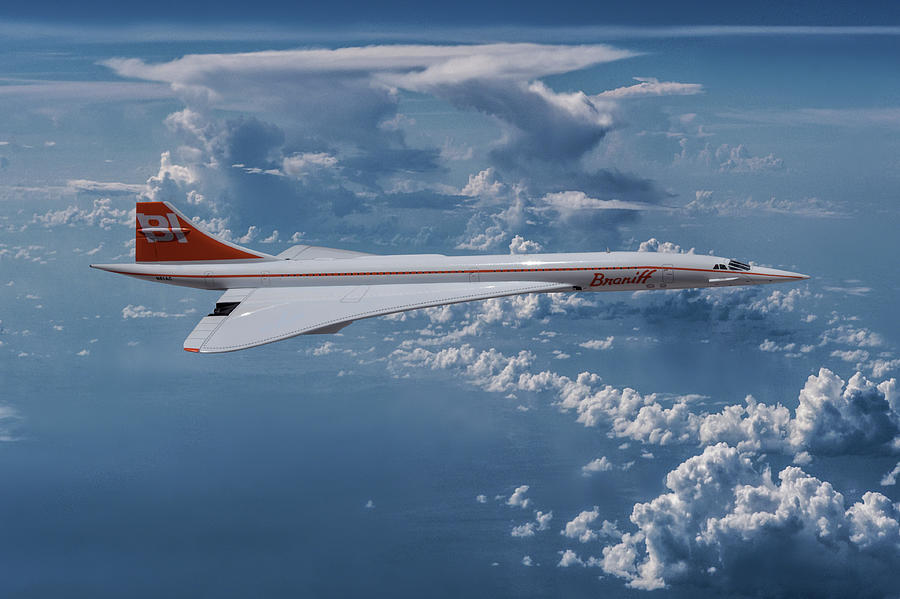Braniff Concorde SST Mixed Media by Erik Simonsen