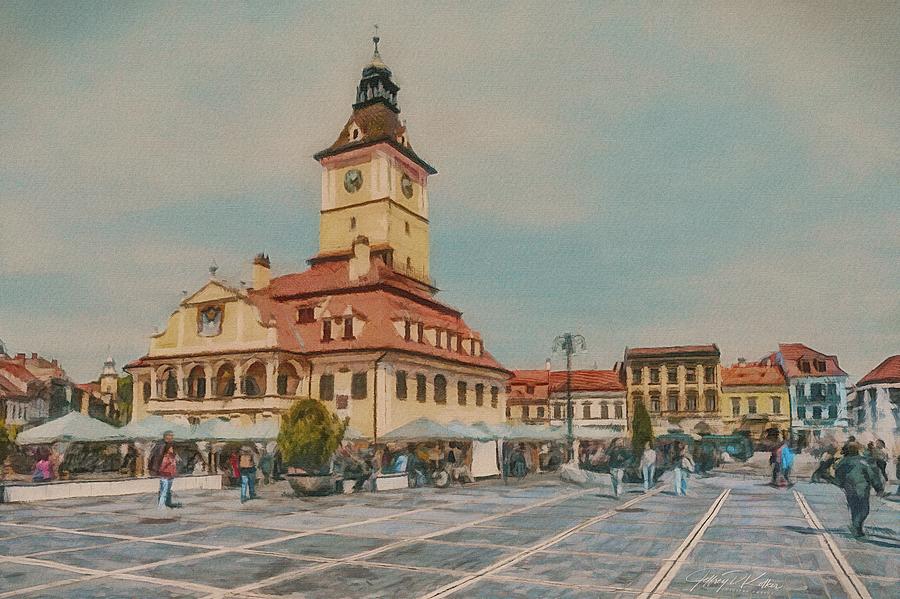 Brasov Council Square 2 Painting by Jeffrey Kolker