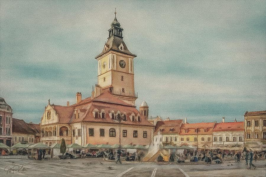 Brasov Council Square 3 Painting by Jeffrey Kolker