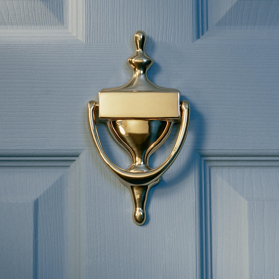 Brass door knocker on front door, close-up Photograph by GK Hart/Vikki Hart