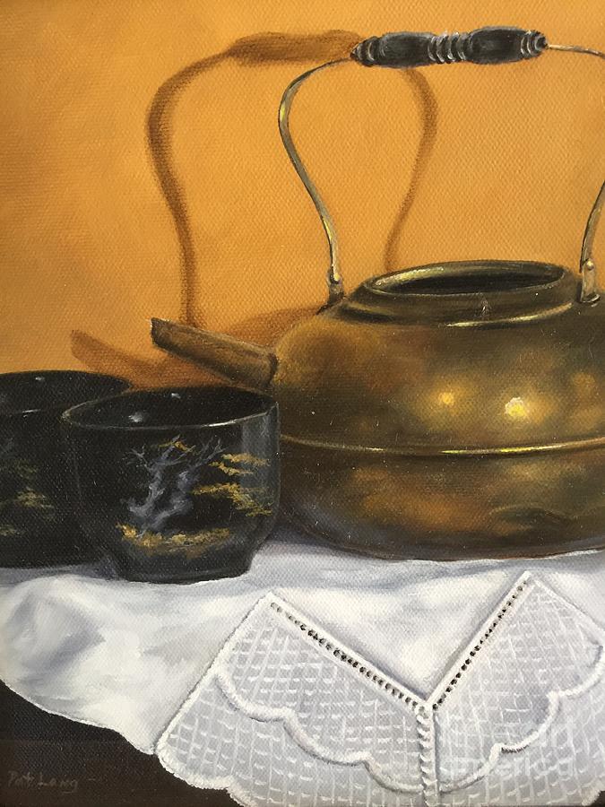 Still Life Painting - Brass Kettle by Patricia Lang Still Life Painting - Brass Kettle by Patricia Lang