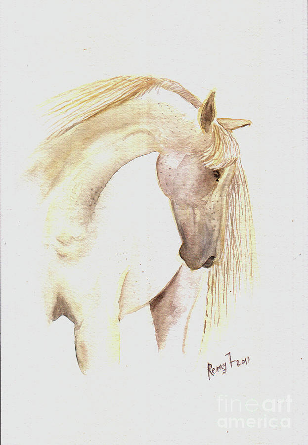 Watercolor Horse Painting - Brassy Beauty Horse by Remy Francis