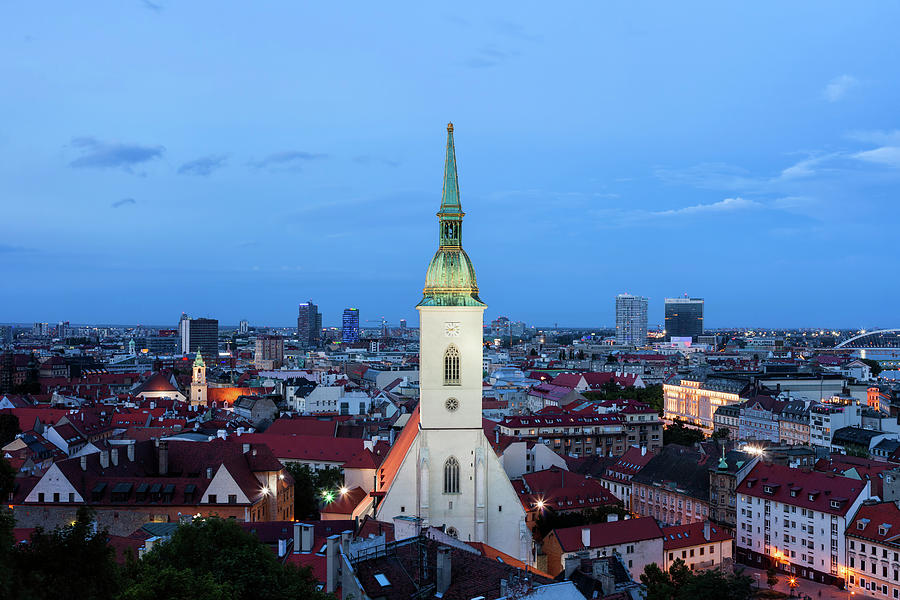 Bratislava Evening Cityscape In Slovakia Photograph by Artur Bogacki
