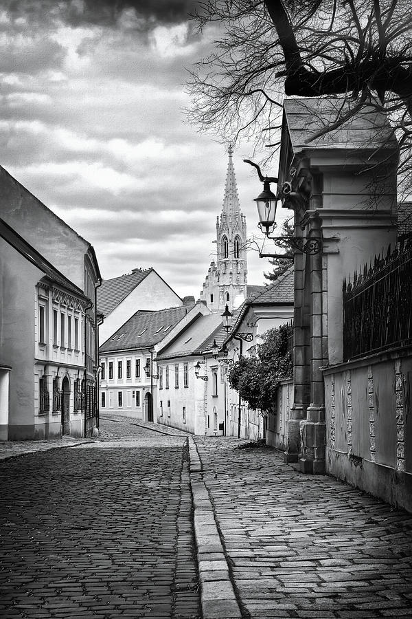 Architecture Photograph - Bratislava Slovakia Historic Old Town Black and White  by Carol Japp