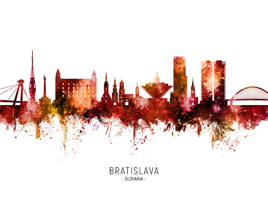 Bratislava Slovakia Skyline #42 Digital Art by Michael Tompsett
